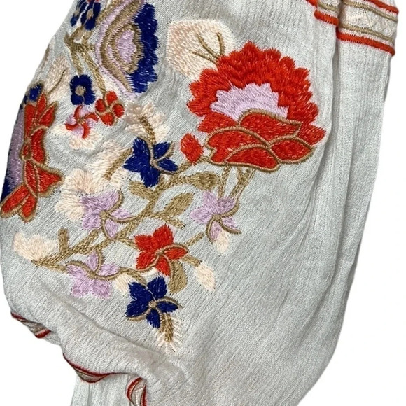 R.Vivimos crinkle embroidered,balloon sleeve dress, off shoulders,coastal,boho - Picture 13 of 13